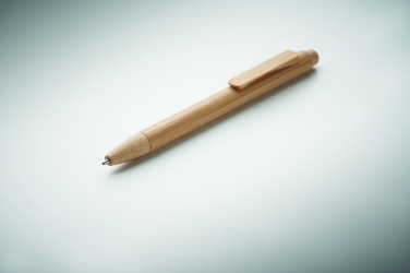 Logo trade advertising products image of: Bamboo automatic ball pen